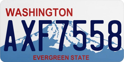 WA license plate AXF7558