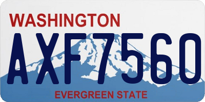 WA license plate AXF7560