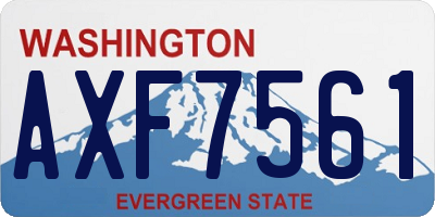 WA license plate AXF7561