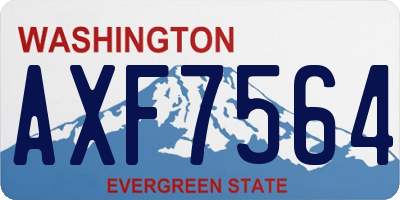 WA license plate AXF7564
