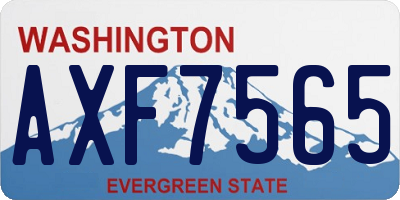 WA license plate AXF7565