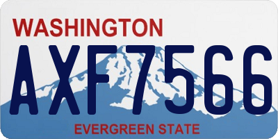 WA license plate AXF7566