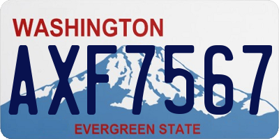 WA license plate AXF7567