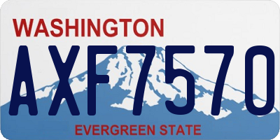 WA license plate AXF7570
