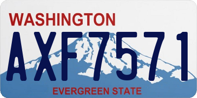 WA license plate AXF7571