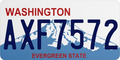WA license plate AXF7572