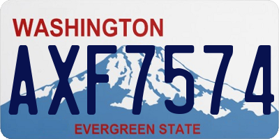 WA license plate AXF7574