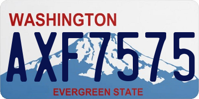 WA license plate AXF7575