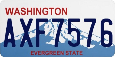 WA license plate AXF7576