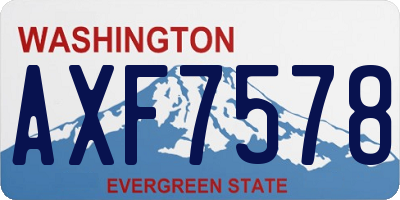 WA license plate AXF7578