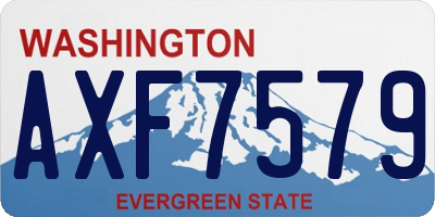 WA license plate AXF7579