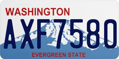 WA license plate AXF7580