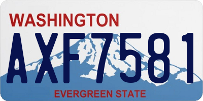 WA license plate AXF7581