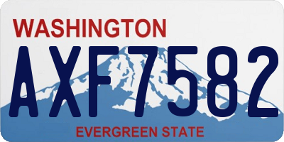 WA license plate AXF7582