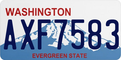 WA license plate AXF7583
