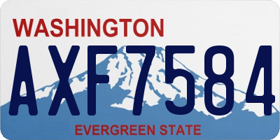 WA license plate AXF7584