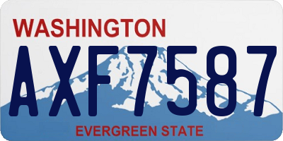 WA license plate AXF7587