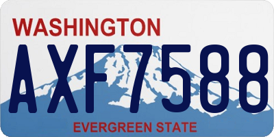 WA license plate AXF7588