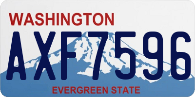 WA license plate AXF7596