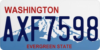 WA license plate AXF7598