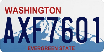 WA license plate AXF7601