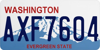 WA license plate AXF7604