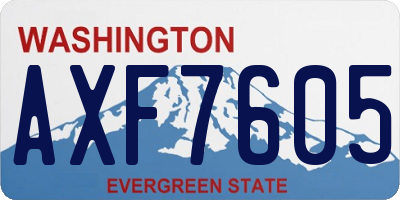 WA license plate AXF7605
