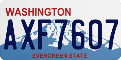 WA license plate AXF7607