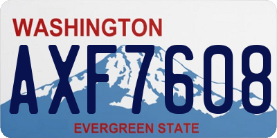 WA license plate AXF7608