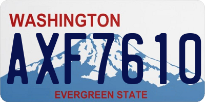 WA license plate AXF7610