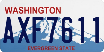 WA license plate AXF7611