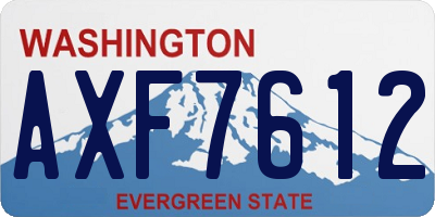 WA license plate AXF7612