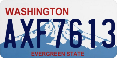 WA license plate AXF7613