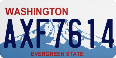 WA license plate AXF7614