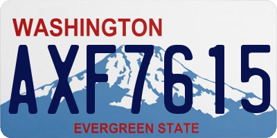 WA license plate AXF7615