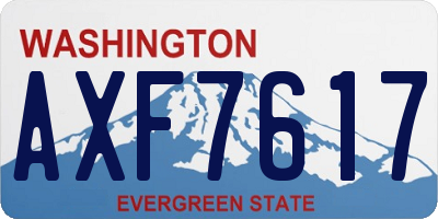 WA license plate AXF7617