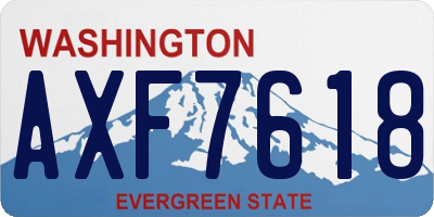 WA license plate AXF7618