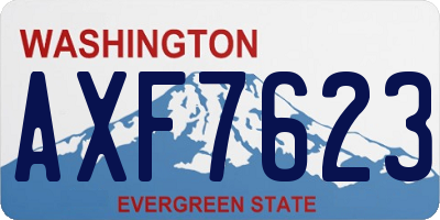 WA license plate AXF7623