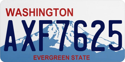 WA license plate AXF7625