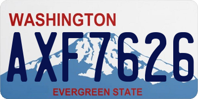WA license plate AXF7626