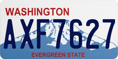 WA license plate AXF7627