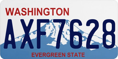 WA license plate AXF7628