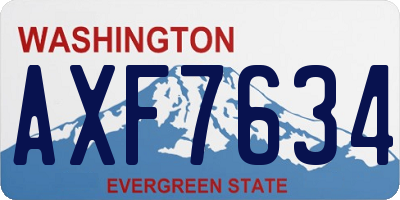 WA license plate AXF7634