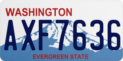 WA license plate AXF7636