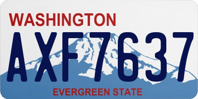 WA license plate AXF7637
