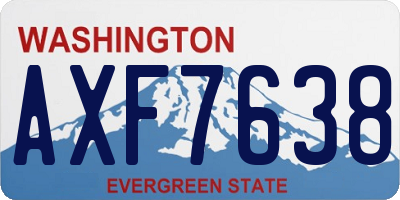 WA license plate AXF7638