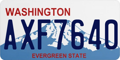 WA license plate AXF7640