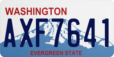 WA license plate AXF7641