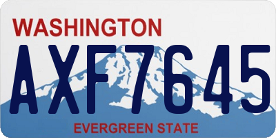 WA license plate AXF7645