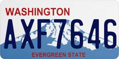 WA license plate AXF7646